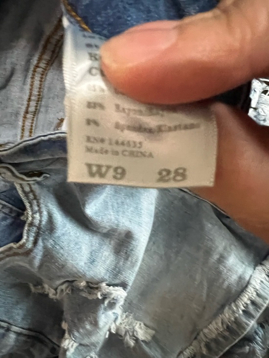 Kancan High Rise Distressed Raw Hem Denim Shorts - Picture 7 of 7